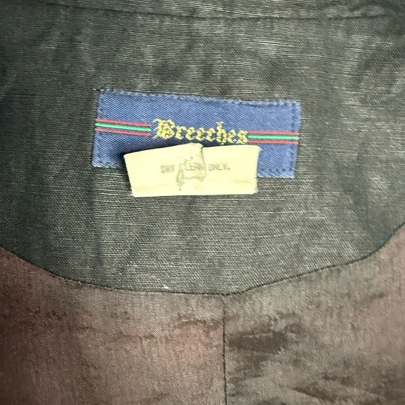 Vintage Breeches Double Breasted Linen Black Vest with Gold Accents Size 6 - Picture 5 of 8